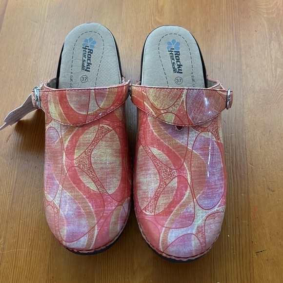 Rocky 4erisole leather multicolored slip on buckled clogs. Size 37. NWT. - Picture 3 of 6